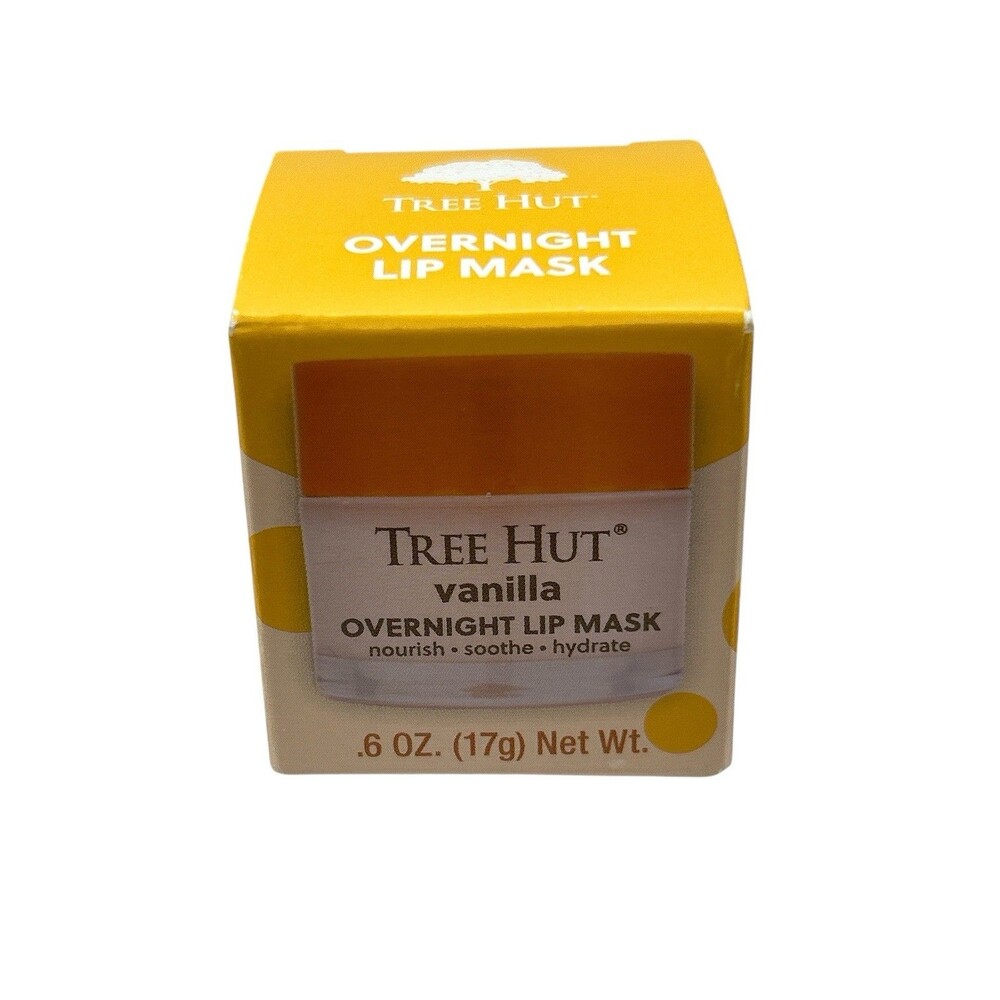 Tree Hut Vanilla Overnight Lip Mask Nourish Soothe Hydrate Shea Butter Vitamin E